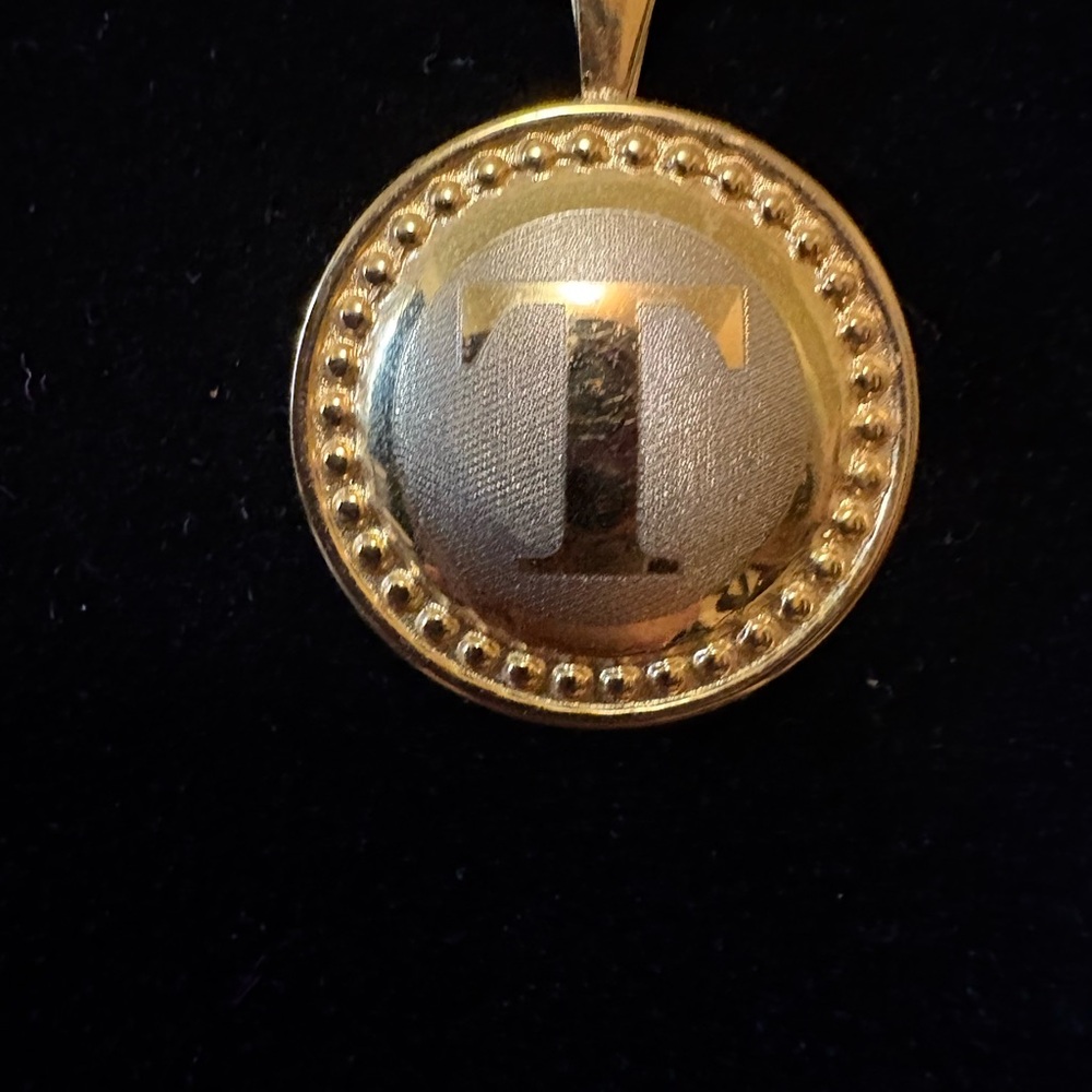 Rustic Cuff “T” Initial Necklace - Picture 2 of 4